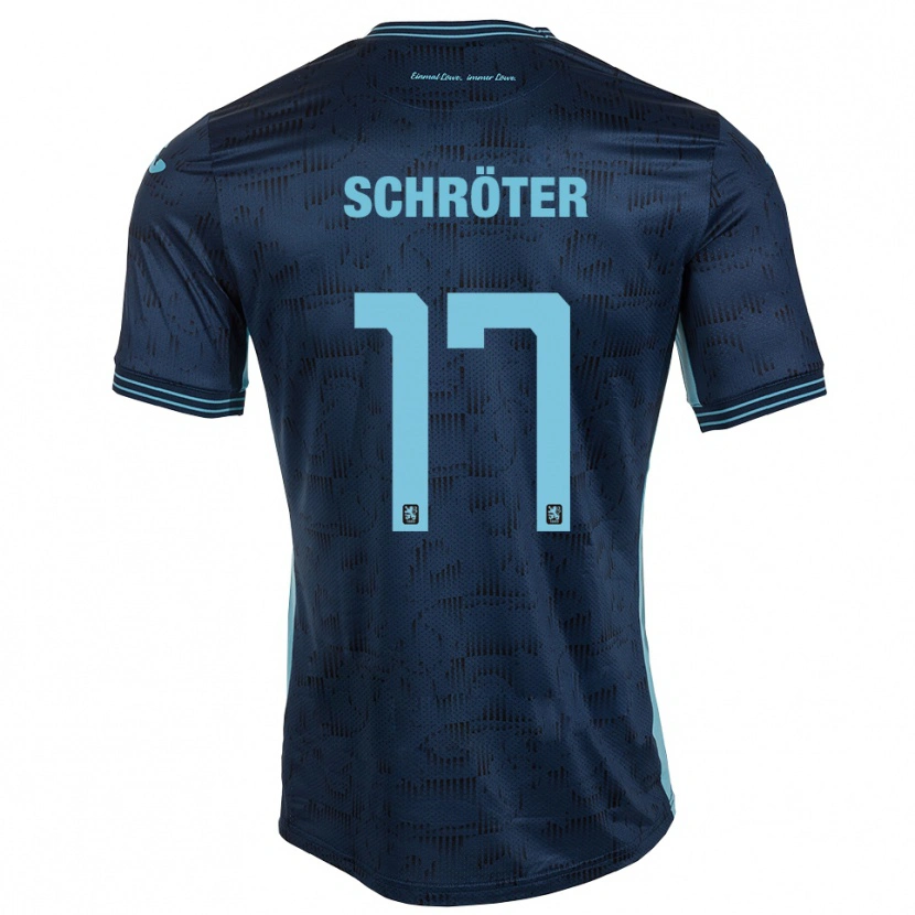 Danxen Kvinder Morris Schröter #17 Royal Blå Udebane Spillertrøjer 2025/26 Trøje T-Shirt