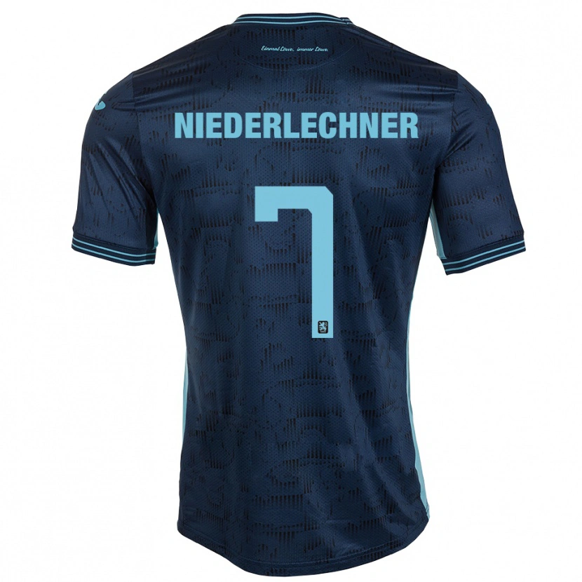 Danxen Kvinder Florian Niederlechner #7 Royal Blå Udebane Spillertrøjer 2025/26 Trøje T-Shirt