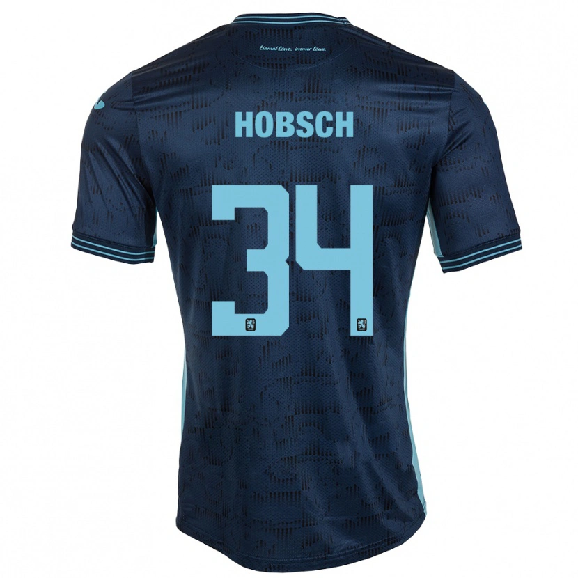 Danxen Kvinder Patrick Hobsch #34 Royal Blå Udebane Spillertrøjer 2025/26 Trøje T-Shirt