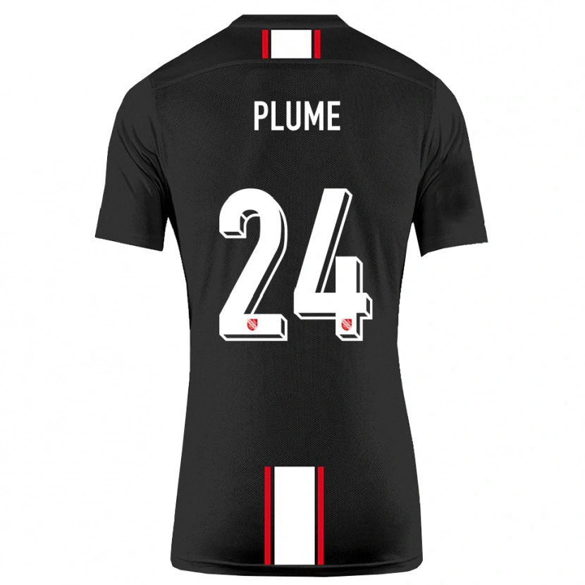 Danxen Kvinder Noah Plume #24 Sort Hvid Udebane Spillertrøjer 2025/26 Trøje T-Shirt