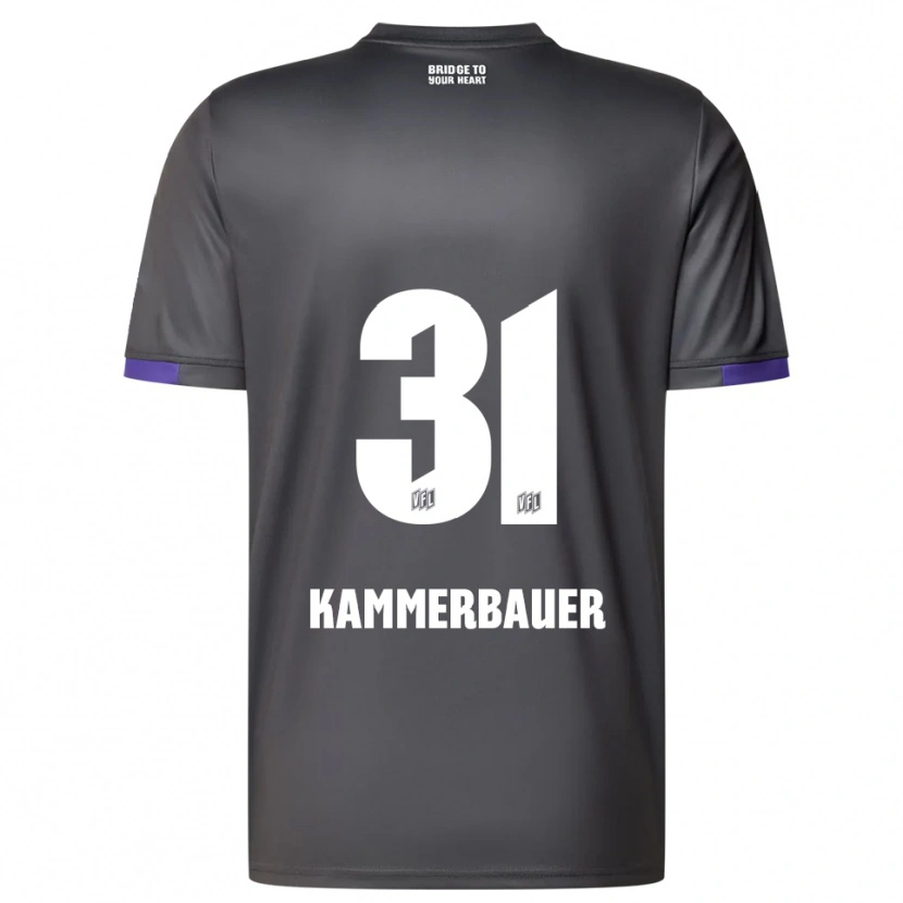 Danxen Kvinder Patrick Kammerbauer #31 Grå Lilla Udebane Spillertrøjer 2025/26 Trøje T-Shirt