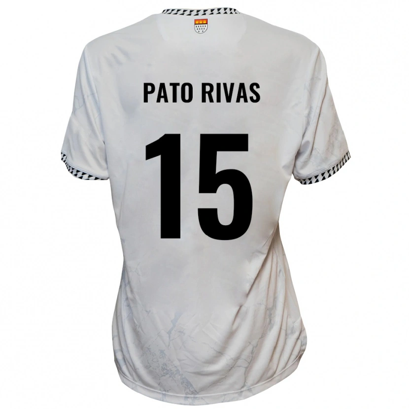 Danxen Kvinder Enrique Pato Rivas #15 Hvid Sort Udebane Spillertrøjer 2025/26 Trøje T-Shirt