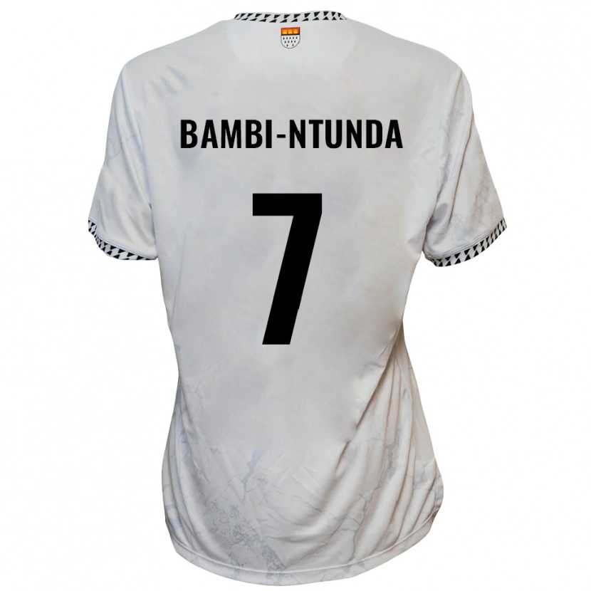 Danxen Kvinder Charles Bambi-Ntunda #7 Hvid Sort Udebane Spillertrøjer 2025/26 Trøje T-Shirt