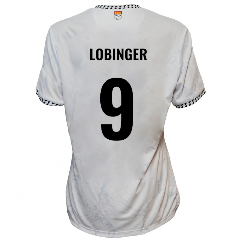 Danxen Kvinder Lex-Tyger Lobinger #9 Hvid Sort Udebane Spillertrøjer 2025/26 Trøje T-Shirt