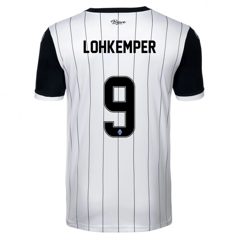 Danxen Kvinder Felix Lohkemper #9 Hvid Sort Udebane Spillertrøjer 2025/26 Trøje T-Shirt