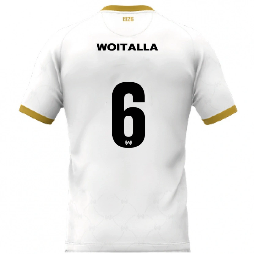 Danxen Kvinder Luis Woitalla #6 Hvid Guld Udebane Spillertrøjer 2025/26 Trøje T-Shirt