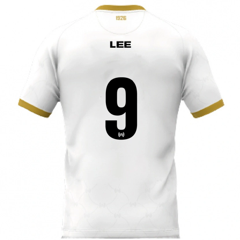 Danxen Kvinder Seong-Hyun Lee #9 Hvid Guld Udebane Spillertrøjer 2025/26 Trøje T-Shirt