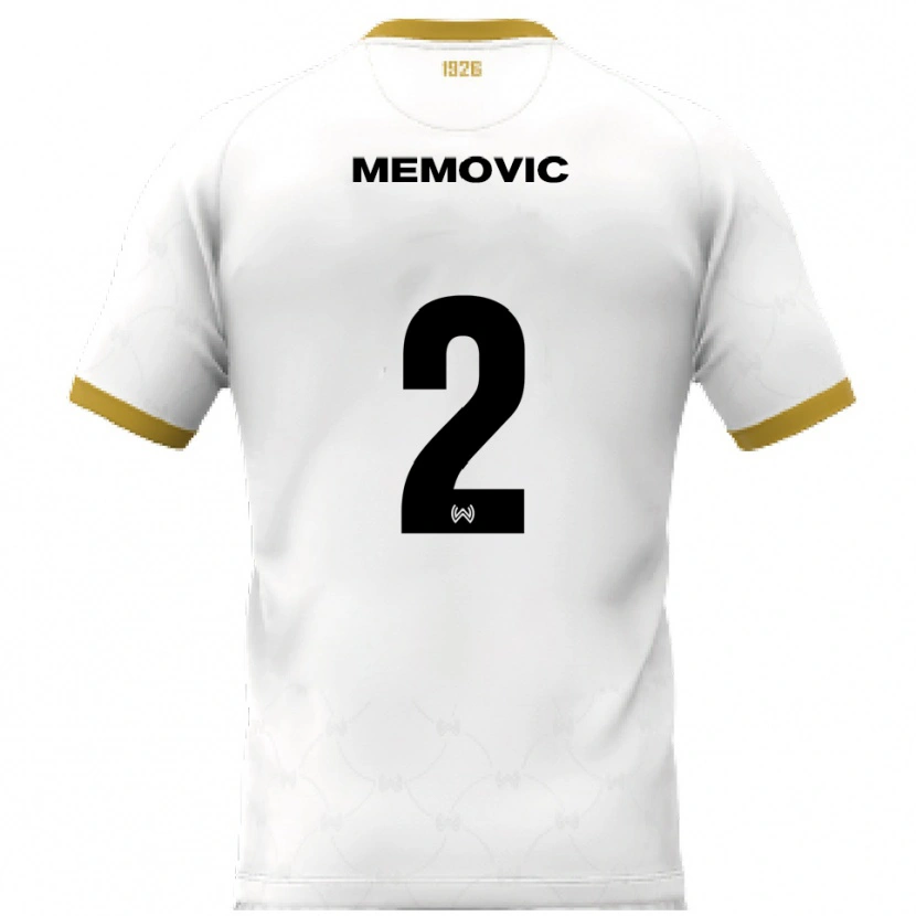 Danxen Kvinder Daris Memovic #2 Hvid Guld Udebane Spillertrøjer 2025/26 Trøje T-Shirt
