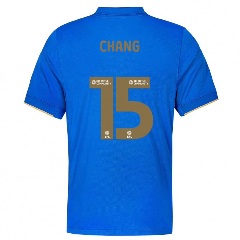 Danxen Børn Alfie Chang #15 Blå Guld Hjemmebane Spillertrøjer 2025/26 Trøje T-Shirt