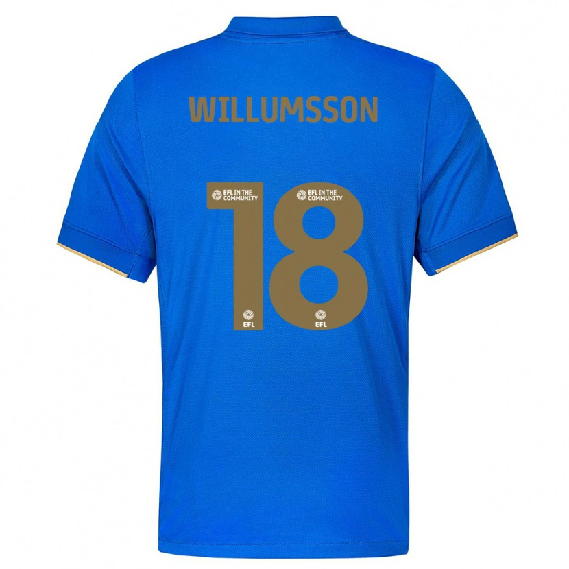 Danxen Børn Willum Thór Willumsson #18 Blå Guld Hjemmebane Spillertrøjer 2025/26 Trøje T-Shirt