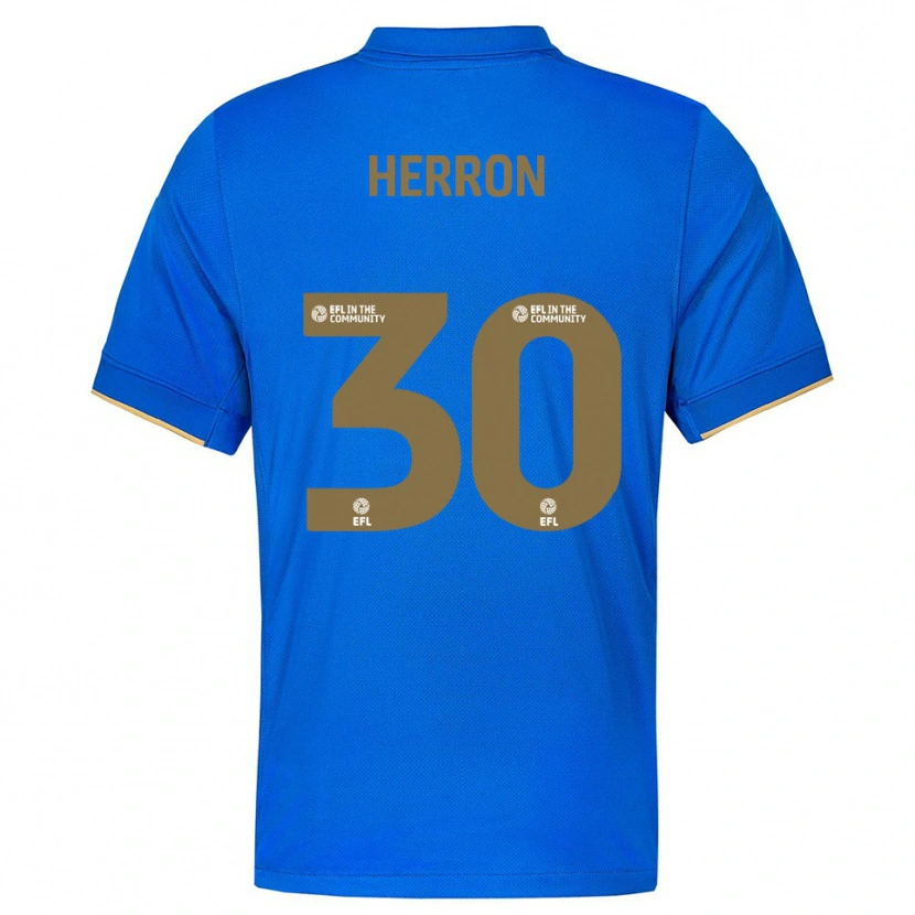 Danxen Børn Neve Herron #30 Blå Guld Hjemmebane Spillertrøjer 2025/26 Trøje T-Shirt