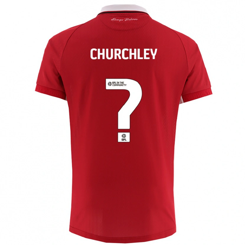 Danxen Børn Kai Churchley #0 Rød Hvid Hjemmebane Spillertrøjer 2025/26 Trøje T-Shirt