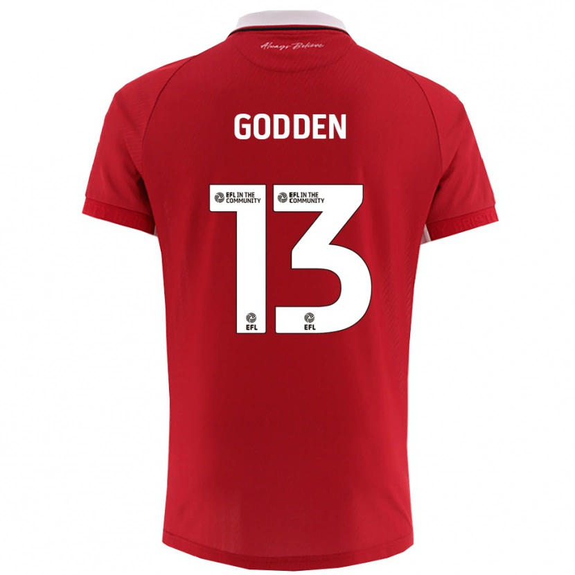Danxen Børn Freddie Godden #13 Rød Hvid Hjemmebane Spillertrøjer 2025/26 Trøje T-Shirt
