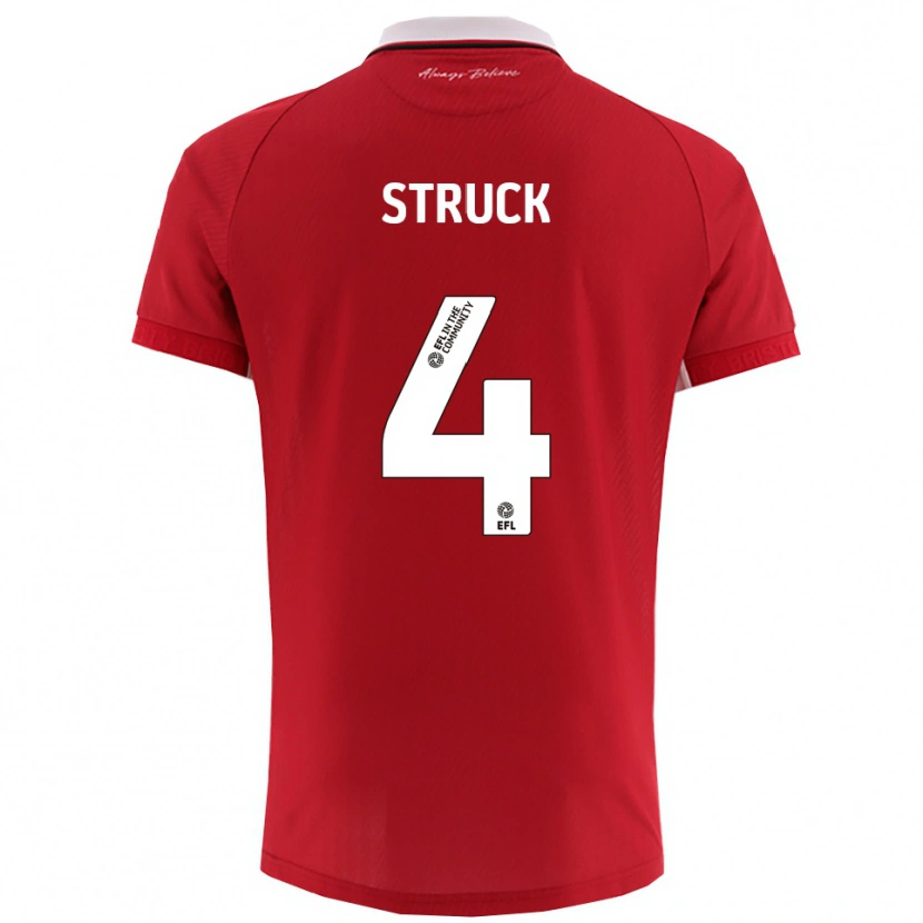 Danxen Børn Sille Struck #4 Rød Hvid Hjemmebane Spillertrøjer 2025/26 Trøje T-Shirt