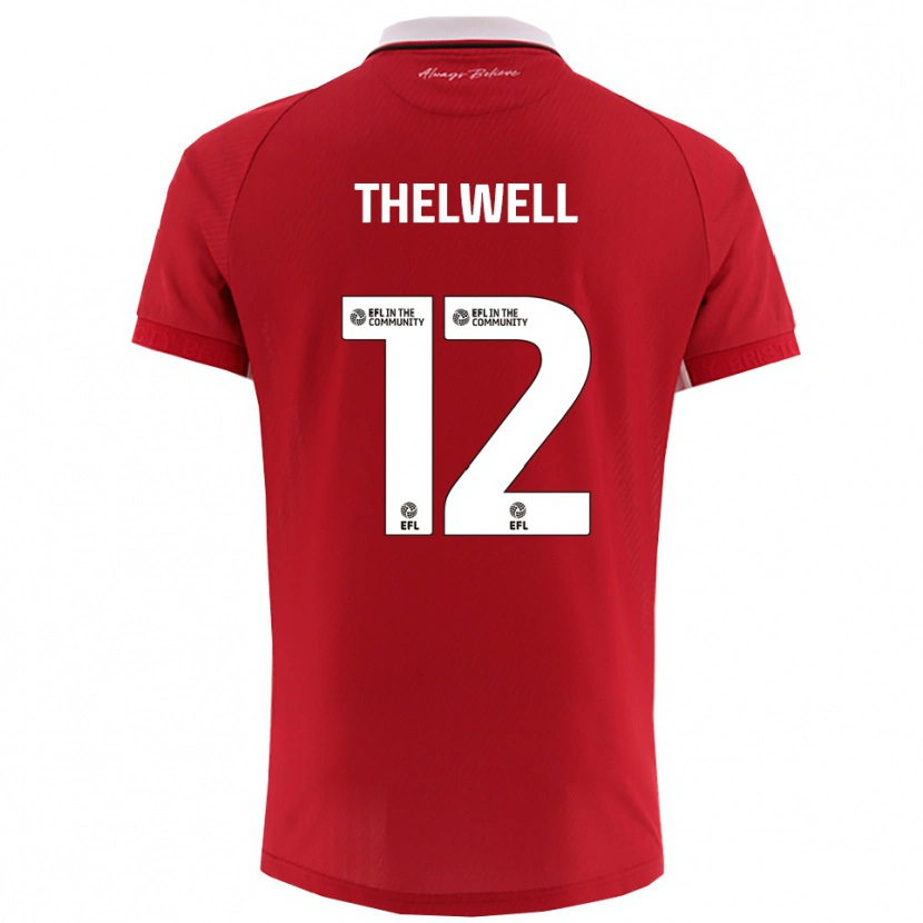 Danxen Børn Marley Thelwell #12 Rød Hvid Hjemmebane Spillertrøjer 2025/26 Trøje T-Shirt