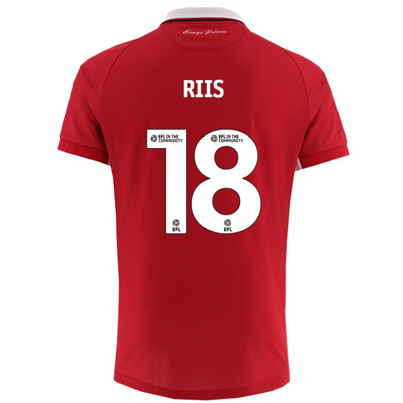 Danxen Børn Emil Riis #18 Rød Hvid Hjemmebane Spillertrøjer 2025/26 Trøje T-Shirt