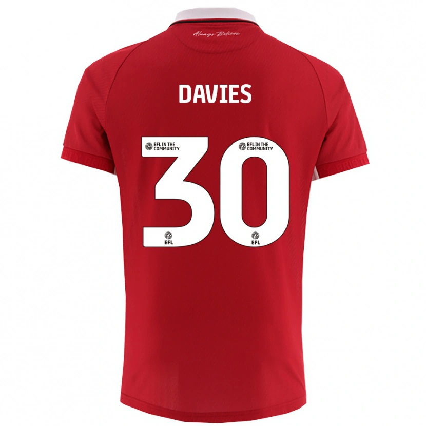 Danxen Børn Yasmin Davies #30 Rød Hvid Hjemmebane Spillertrøjer 2025/26 Trøje T-Shirt