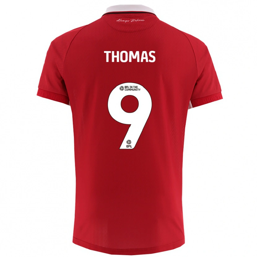 Danxen Børn Olly Thomas #9 Rød Hvid Hjemmebane Spillertrøjer 2025/26 Trøje T-Shirt