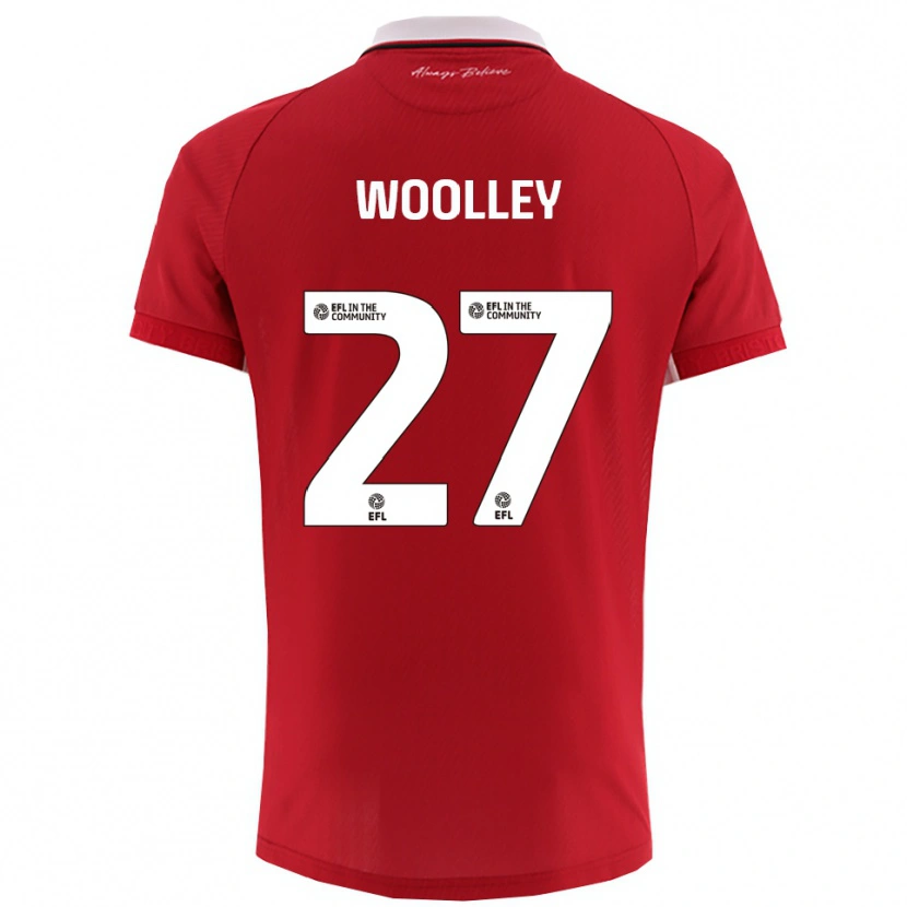 Danxen Børn Jesse Woolley #27 Rød Hvid Hjemmebane Spillertrøjer 2025/26 Trøje T-Shirt