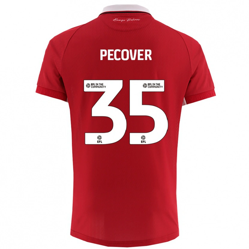 Danxen Børn Leo Pecover #35 Rød Hvid Hjemmebane Spillertrøjer 2025/26 Trøje T-Shirt