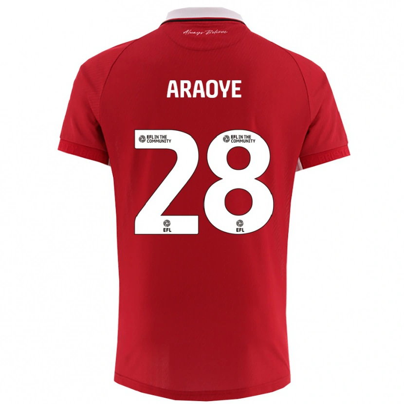 Danxen Børn Raphael Araoye #28 Rød Hvid Hjemmebane Spillertrøjer 2025/26 Trøje T-Shirt