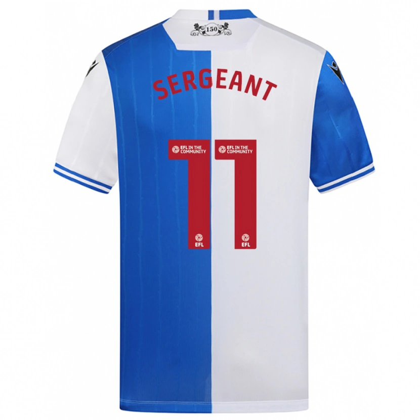 Danxen Børn Jayden Sergeant #11 Blå Hvid Hjemmebane Spillertrøjer 2025/26 Trøje T-Shirt