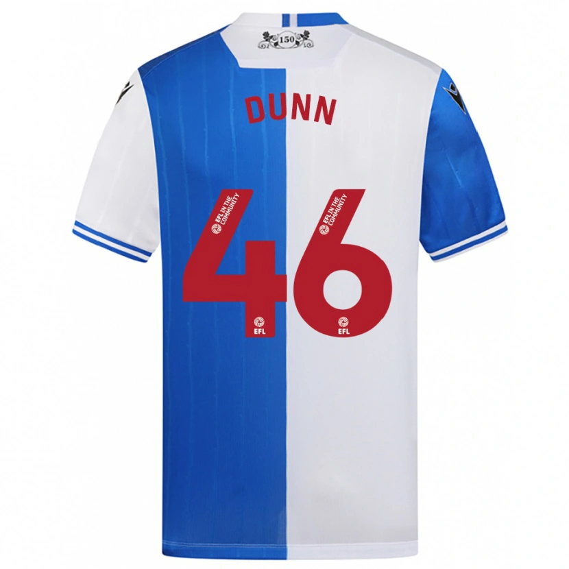 Danxen Børn Isaac Dunn #46 Blå Hvid Hjemmebane Spillertrøjer 2025/26 Trøje T-Shirt