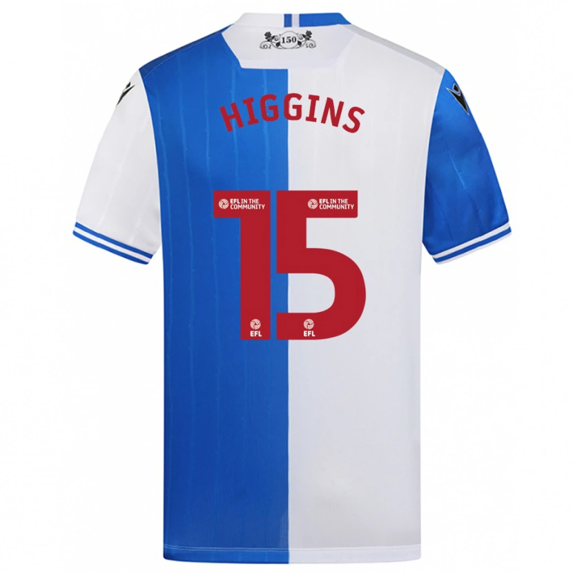 Danxen Børn Harvey Higgins #15 Blå Hvid Hjemmebane Spillertrøjer 2025/26 Trøje T-Shirt