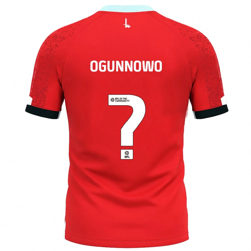 Danxen Børn Joshua Ogunnowo #0 Rød Hvid Hjemmebane Spillertrøjer 2025/26 Trøje T-Shirt