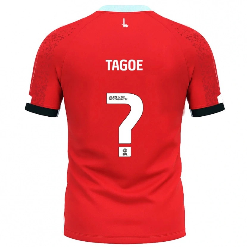 Danxen Børn Bradley Tagoe #0 Rød Hvid Hjemmebane Spillertrøjer 2025/26 Trøje T-Shirt