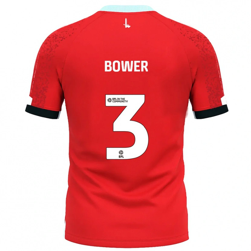 Danxen Børn Toby Bower #3 Rød Hvid Hjemmebane Spillertrøjer 2025/26 Trøje T-Shirt