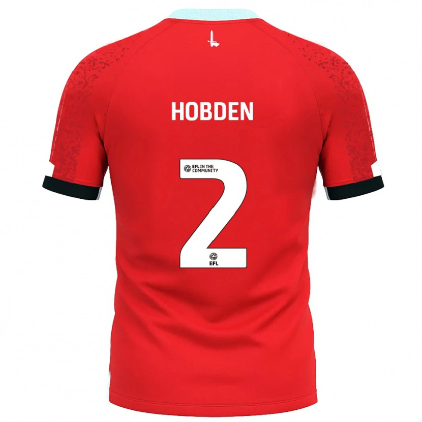 Danxen Børn Ollie Hobden #2 Rød Hvid Hjemmebane Spillertrøjer 2025/26 Trøje T-Shirt