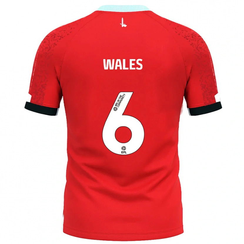 Danxen Børn Manu Wales #6 Rød Hvid Hjemmebane Spillertrøjer 2025/26 Trøje T-Shirt