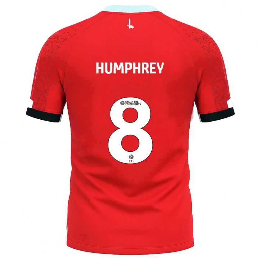 Danxen Børn Carla Humphrey #8 Rød Hvid Hjemmebane Spillertrøjer 2025/26 Trøje T-Shirt