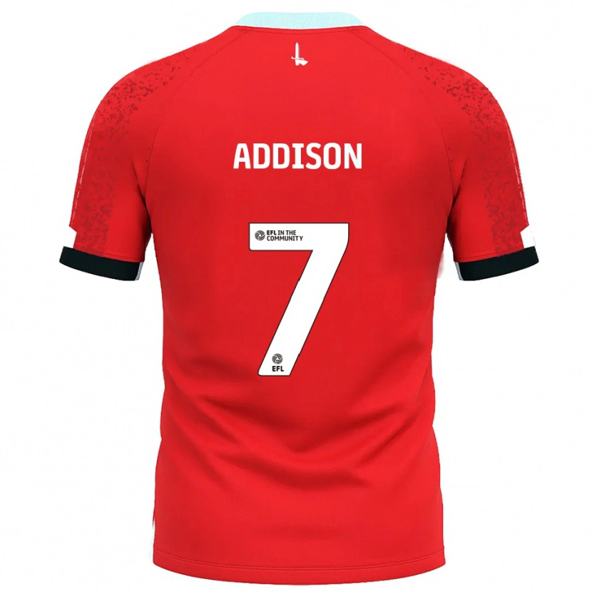 Danxen Børn Angela Addison #7 Rød Hvid Hjemmebane Spillertrøjer 2025/26 Trøje T-Shirt