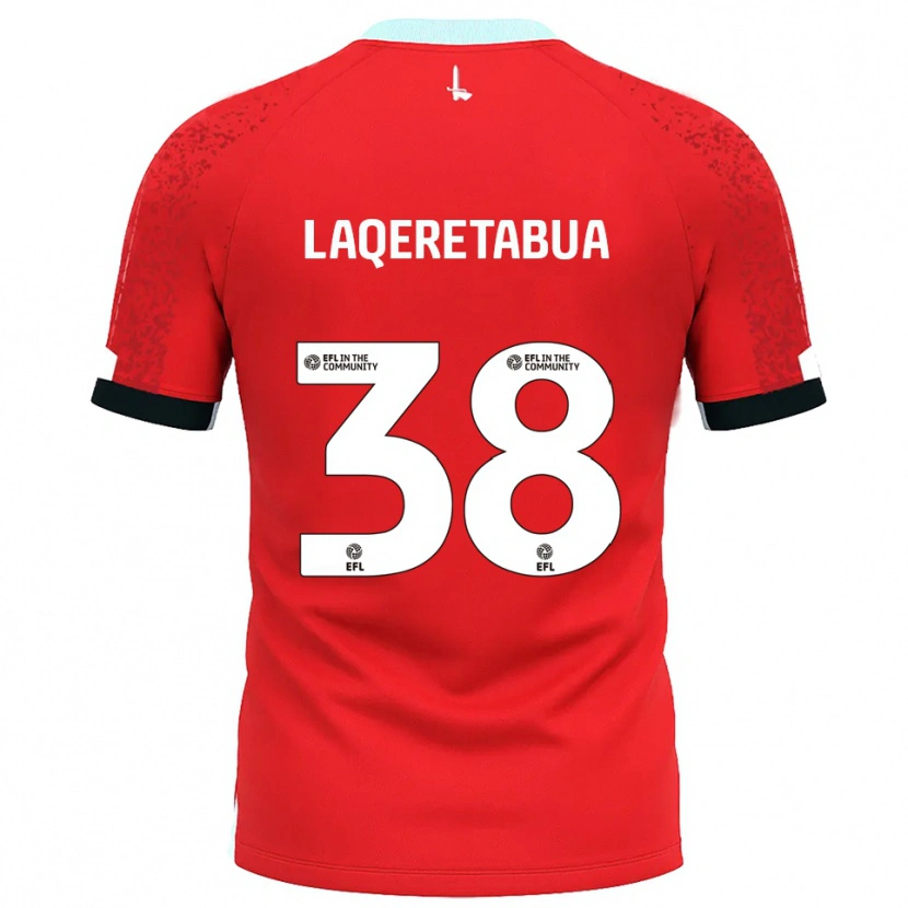 Danxen Børn Josh Laqeretabua #38 Rød Hvid Hjemmebane Spillertrøjer 2025/26 Trøje T-Shirt