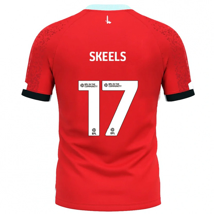 Danxen Børn Kiera Skeels #17 Rød Hvid Hjemmebane Spillertrøjer 2025/26 Trøje T-Shirt