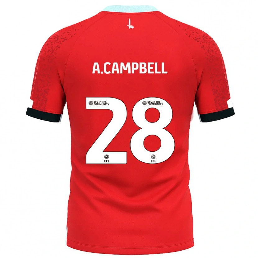 Danxen Børn Allan Campbell #28 Rød Hvid Hjemmebane Spillertrøjer 2025/26 Trøje T-Shirt