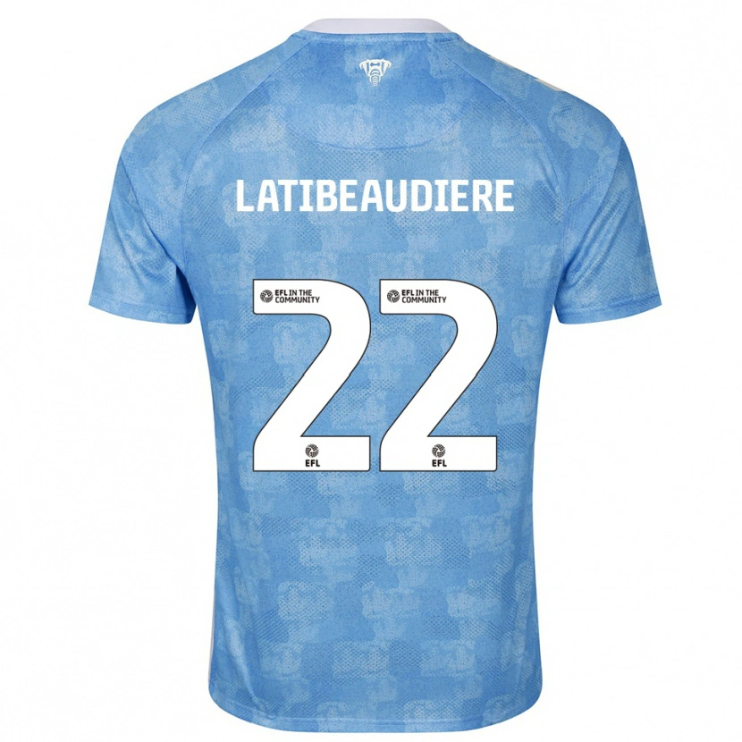 Danxen Børn Joel Latibeaudiere #22 Himmelblå Hvid Hjemmebane Spillertrøjer 2025/26 Trøje T-Shirt