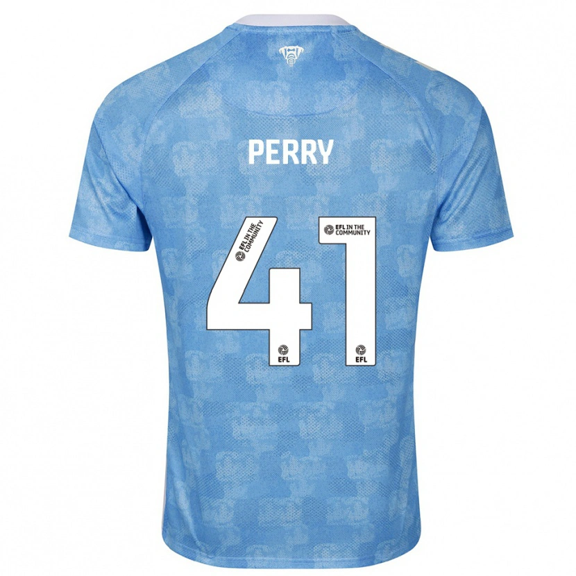 Danxen Børn Callum Perry #41 Himmelblå Hvid Hjemmebane Spillertrøjer 2025/26 Trøje T-Shirt