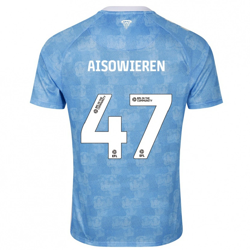 Danxen Børn Evan Eghosa Aisowieren #47 Himmelblå Hvid Hjemmebane Spillertrøjer 2025/26 Trøje T-Shirt