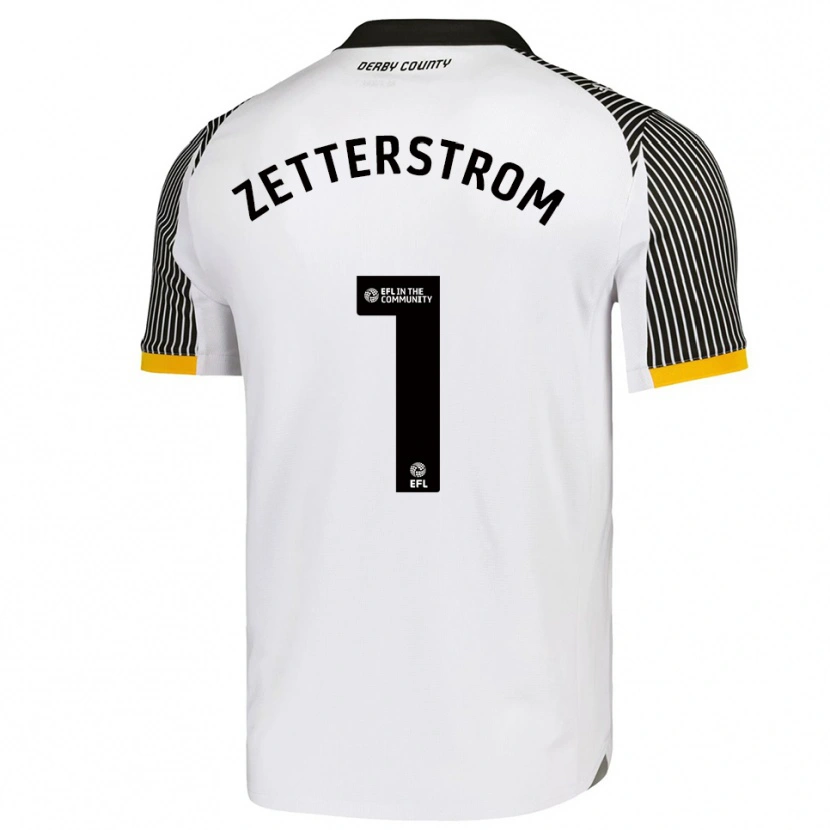 Danxen Børn Jacob Widell Zetterström #1 Hvid Sort Hjemmebane Spillertrøjer 2025/26 Trøje T-Shirt