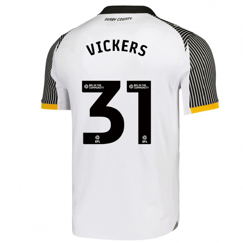 Danxen Børn Josh Vickers #31 Hvid Sort Hjemmebane Spillertrøjer 2025/26 Trøje T-Shirt