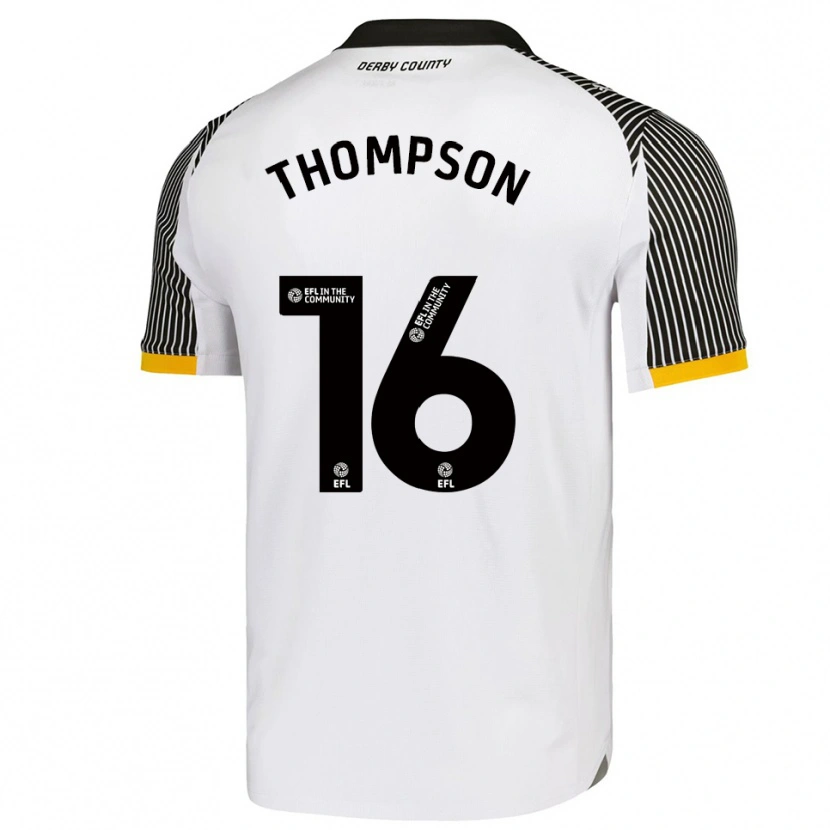 Danxen Børn Liam Thompson #16 Hvid Sort Hjemmebane Spillertrøjer 2025/26 Trøje T-Shirt