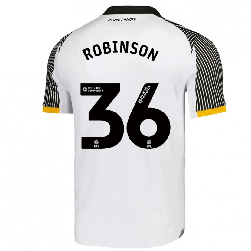 Danxen Børn Keilen Robinson #36 Hvid Sort Hjemmebane Spillertrøjer 2025/26 Trøje T-Shirt