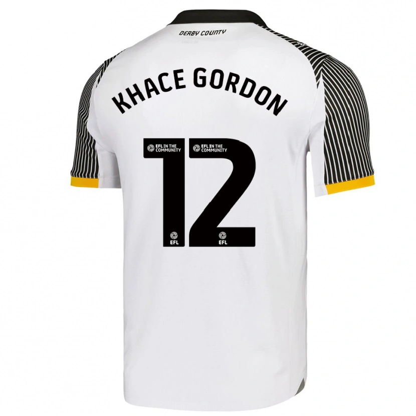 Danxen Børn Khace Gordon #12 Hvid Sort Hjemmebane Spillertrøjer 2025/26 Trøje T-Shirt