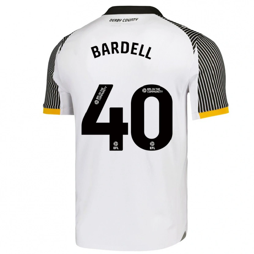 Danxen Børn Max Bardell #40 Hvid Sort Hjemmebane Spillertrøjer 2025/26 Trøje T-Shirt