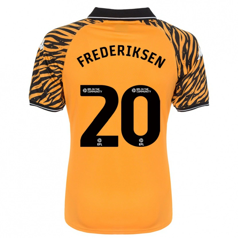 Danxen Børn Abbey Frederiksen #20 Orange Sort Hjemmebane Spillertrøjer 2025/26 Trøje T-Shirt
