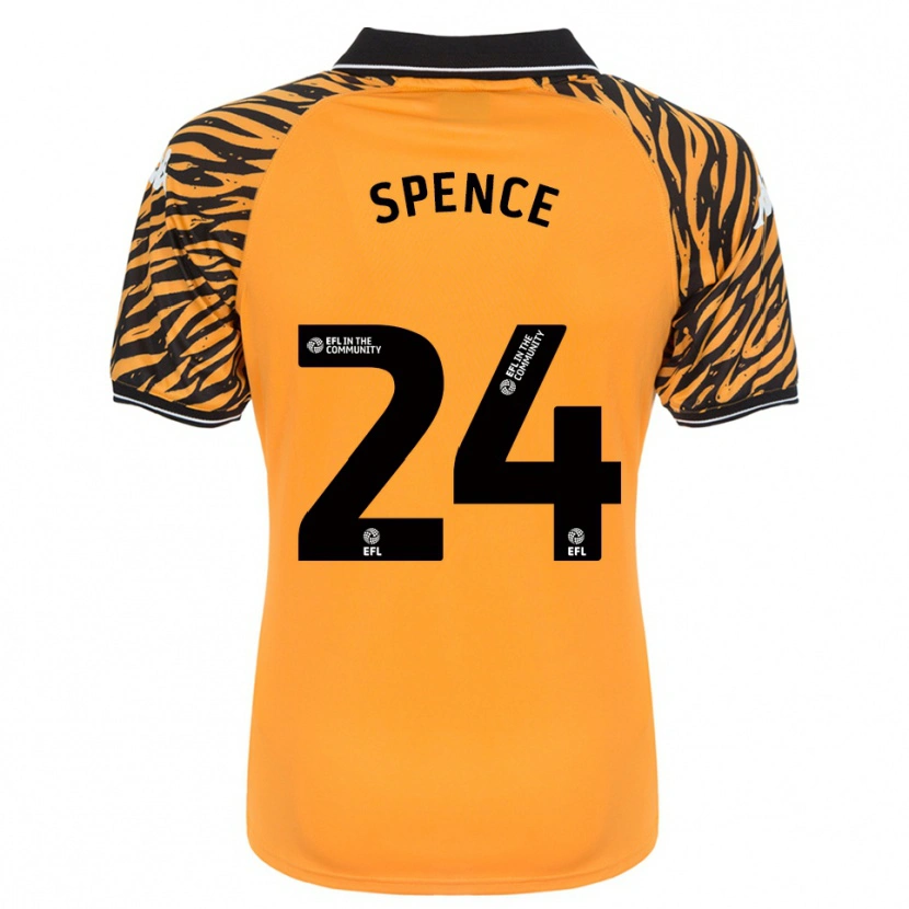 Danxen Børn Emily Spence #24 Orange Sort Hjemmebane Spillertrøjer 2025/26 Trøje T-Shirt