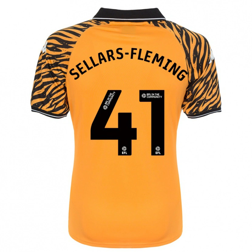Danxen Børn Tyrell Sellars-Fleming #41 Orange Sort Hjemmebane Spillertrøjer 2025/26 Trøje T-Shirt